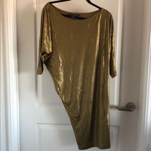 French Connection Gold Stretch Asymmetrical US8